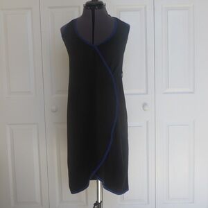 Black and Blue Silk Halter Wrap Dress, Size 38 🔴CLEARANCE🔴